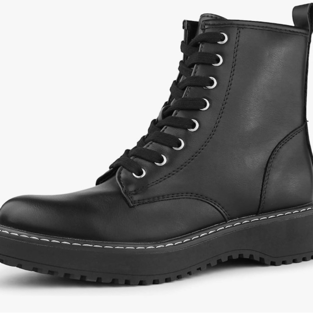 Madden Girl Black Combat Boots